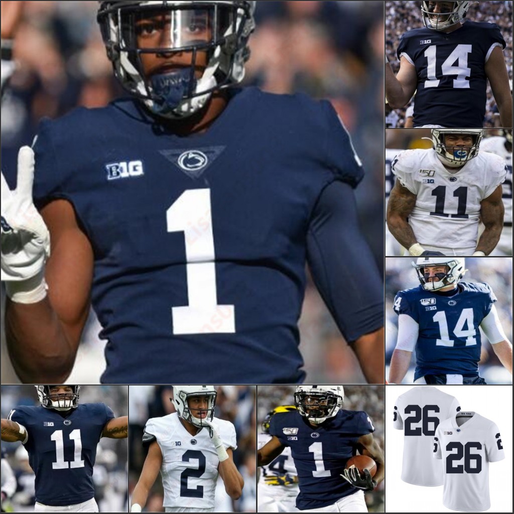 

Penn State Nittany Football Jersey Jahan Dotson Pat Freiermuth Ellis Brooks Adisa Isaac Nick Bowers John Reid Ricky Slade Micah Parsons men women youth, White with name