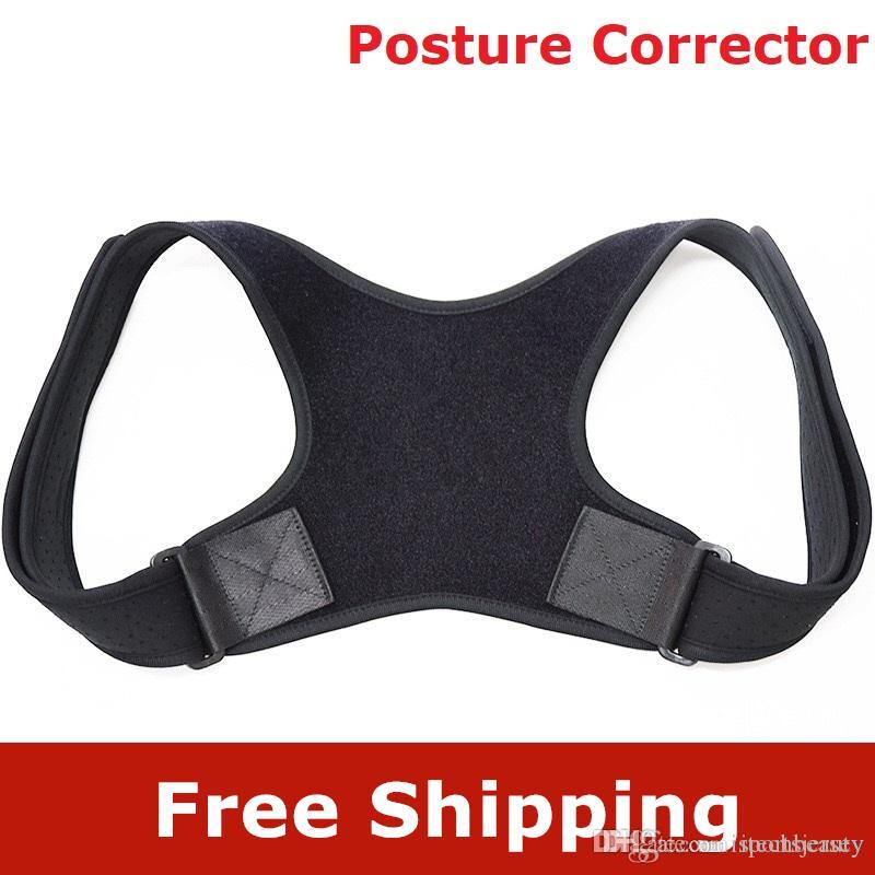 

quality posture corrector back body posture corrector posture brace corrector adjustable shoulder support belt for adult men women, Gray