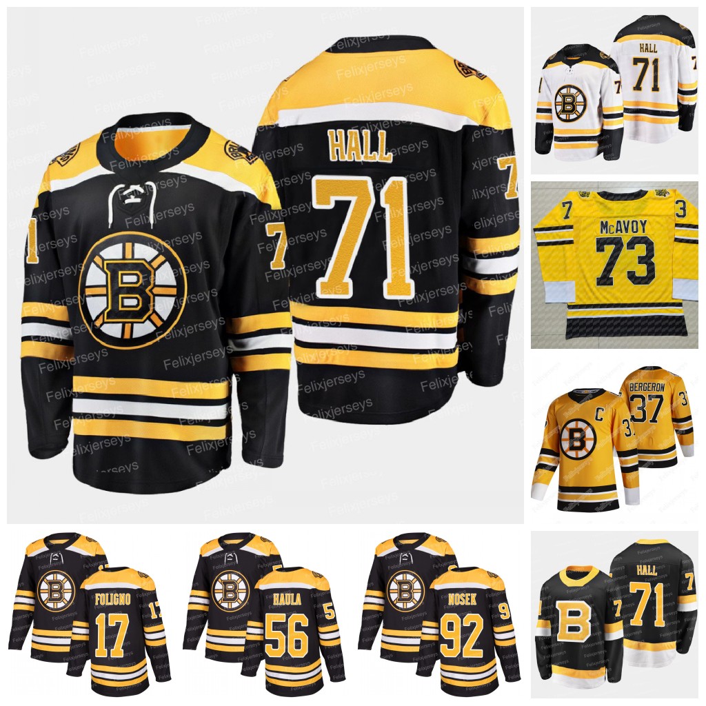 

Youth 71 Taylor Hall Boston Bruins Jersey Patrice Bergeron (C) Nick Foligno Tomas Nosek Erik Haula Brad Marchand Charlie McAvoy Coyle David Pastrnak Tuukka Rask, Home jersey youth: size s-xl