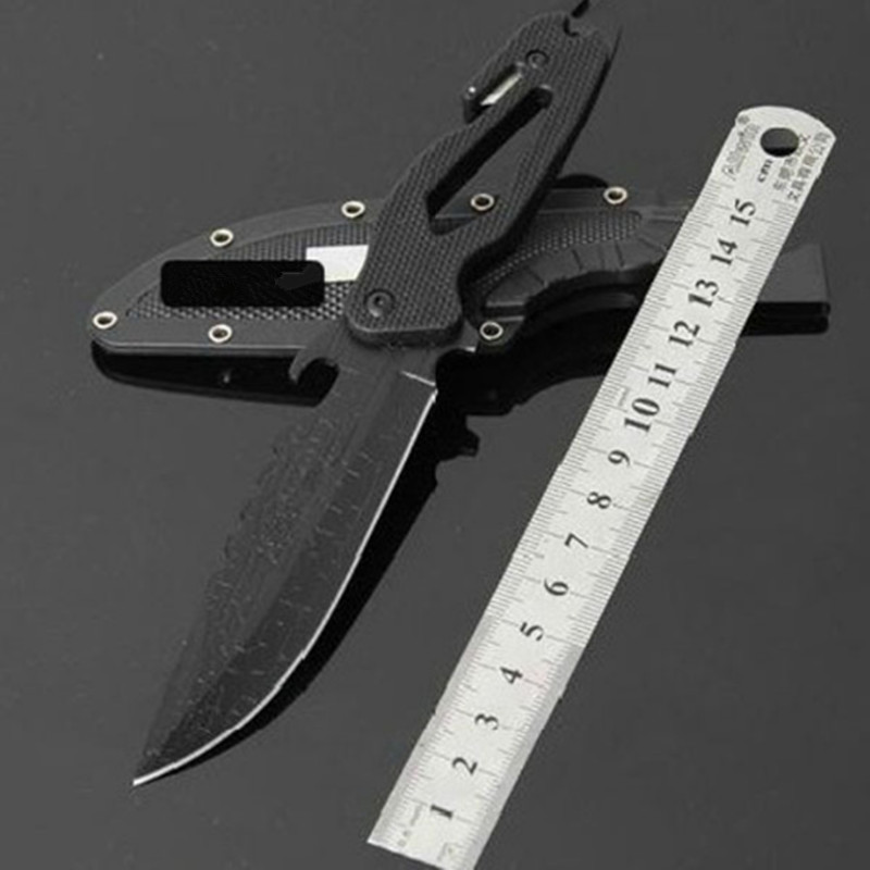 

The United States muti-function tactica foding knife straight knife SR018 knife with forceps scissors grip