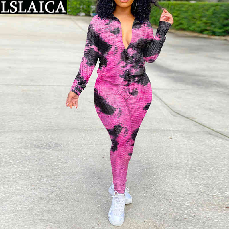 

Club Outfits for Women Printing Fitness Tracksuit 2 Piece Elastic Waist Fashion Ubrania Damskie 210520, Blue