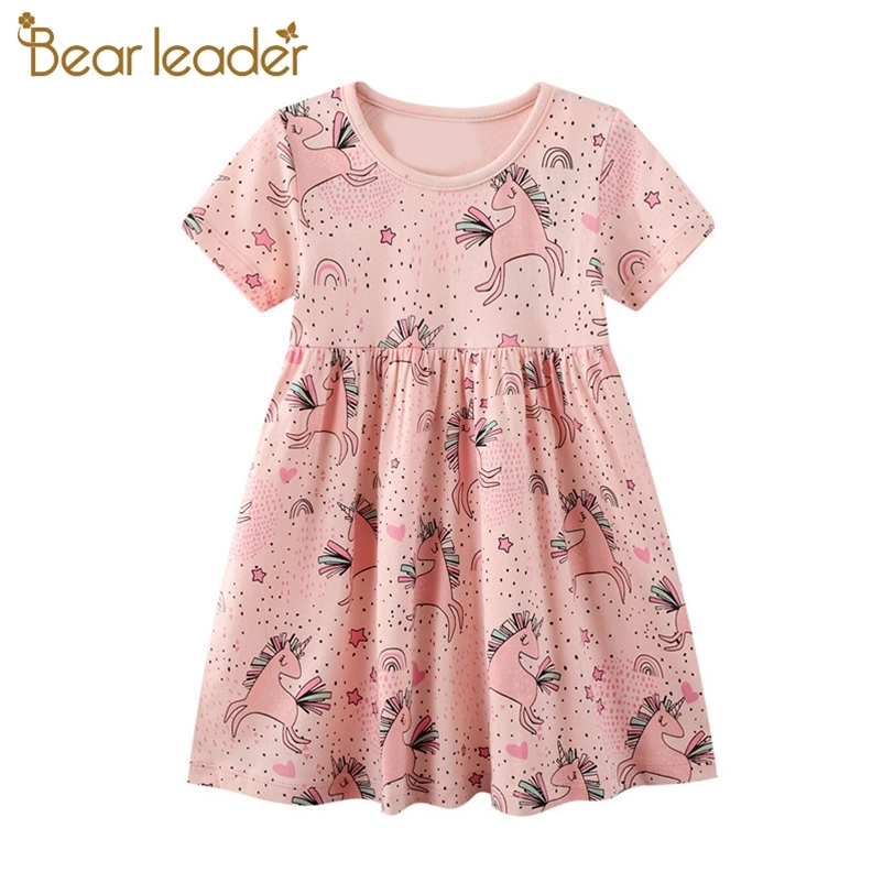 

Baby Girls Cartoon Unicorn Dresses Fashion Kids Sweet Party Costumes Children Lovely Vestidos Toddler Suits 2-7Y 210429, Ax1727 pink