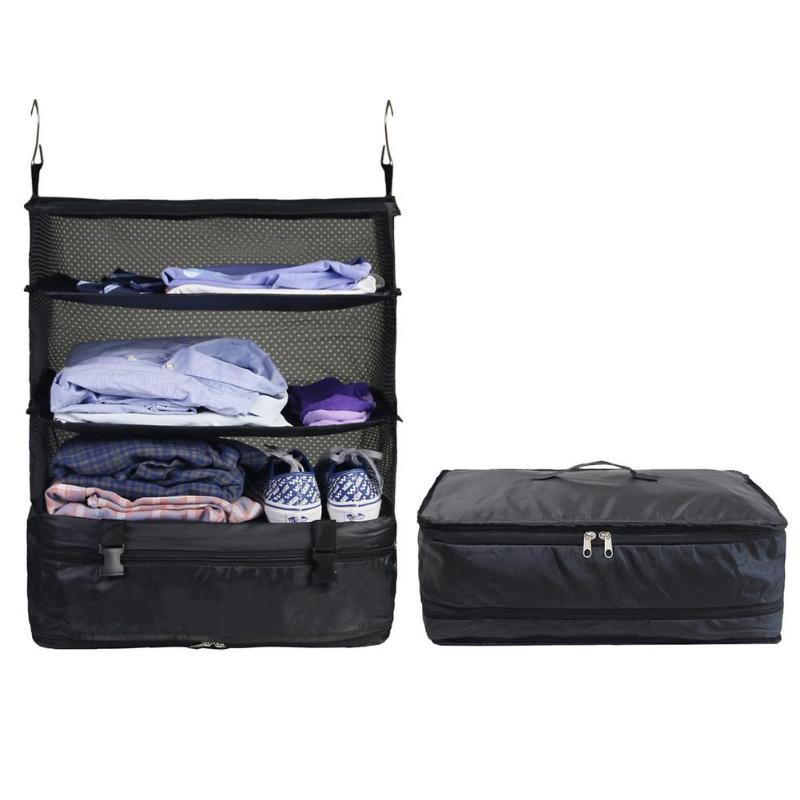 

Storage Boxes & Bins Luggage Bag Portable System Hanging Travel Bags Shelves 3 Layer Wardrobe Large Organizer Space-saving