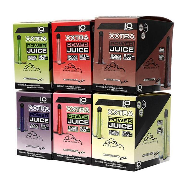 

BANG XXL Disposable Vapes Cigarettes Pen Device 800mAh Batterys 6ml Pods Empty Vapors 2000 Puffs xxtra vaoe kit Vs puffbar Max posh air bar lux