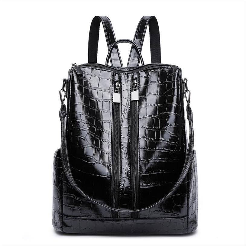 

women backpacks shoulder bag leather female vintage large daypack multi functional lady girl travel bagpack