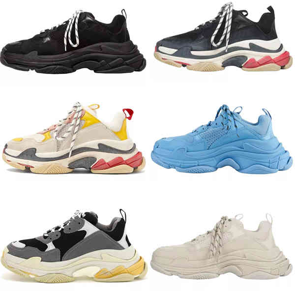 

2021 NEWold dad 17FW Casual shoes Low Platform Sneakers balencaiga Triple S Black Mens Women Designer Chaussures L0fo#, Dust bag