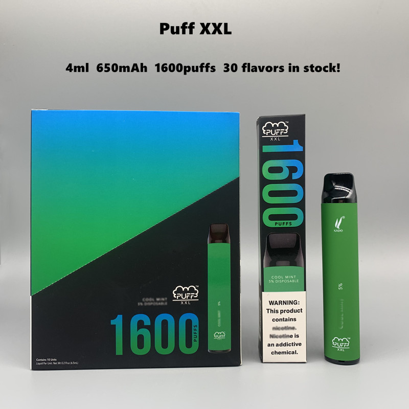 

E cigarette Puff Bar XXL Vape Pen1600+ Puffs Disposable Device Pods starter Kit Pre-filled 4ml Pod Smoking oil Cartridges Multi Colors