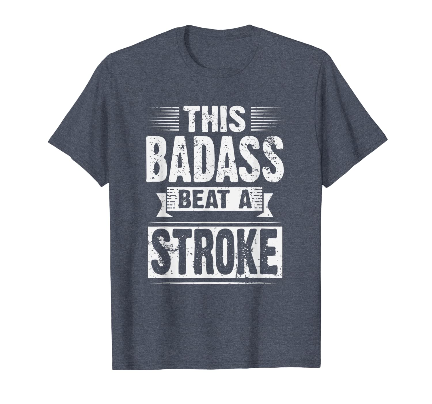 

this badass beat a stroke t-shirt, White;black