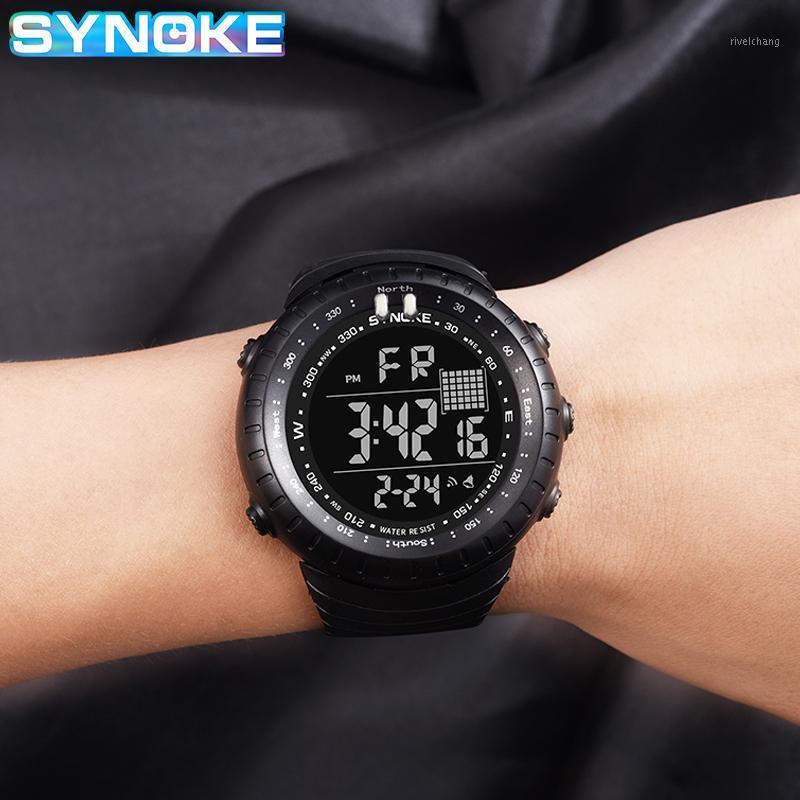 

Fashion Casual Men's Digital Watches LED Waterproof Big Electronic Clock Military Sport Watch Men Wristwatch Reloj Hombre Wristwatches, Green