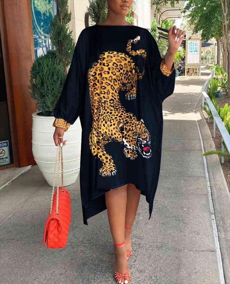 

one line collar wave women dress dot printing bat sleeve shirt irregular swing elegant womens fashion vestidos robe, Black;gray