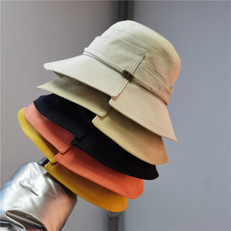 Stingy Brim Hats fashion spring and autumn Irregular solid color womens travis scott bucket hat designer fisherman cap split retro sunscreen caps