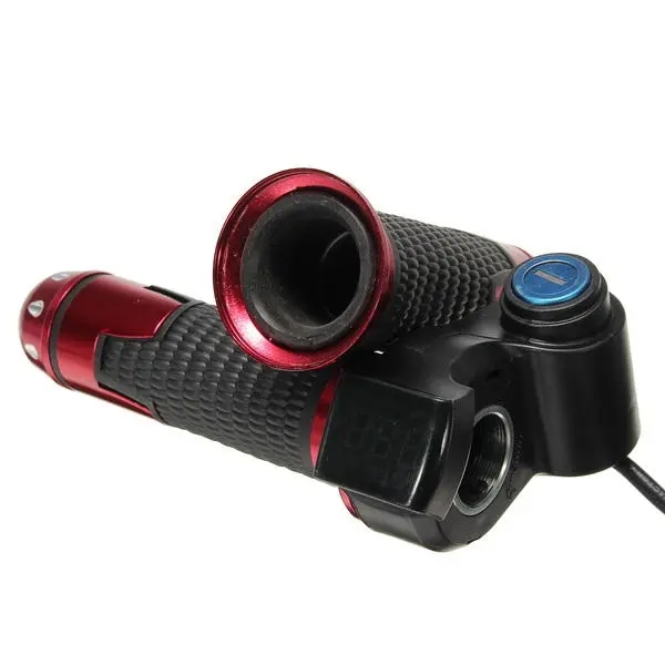 

12V-99V Universal Motorcycle Voltage Display Digital Handlebar Grip With Lock Keys