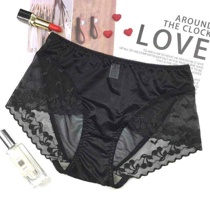

Women's Panties Summer Lace Comfortable Ladies Underwear Breathable Sexy High Elastic Briefs, Black