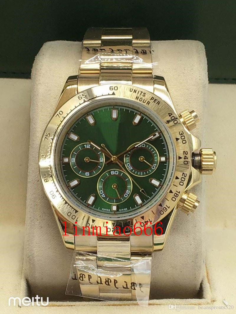 

2021 sale male high-quality luxury watches, automatic movement casual sports , gold stainless steel green dial,, Slivery;brown