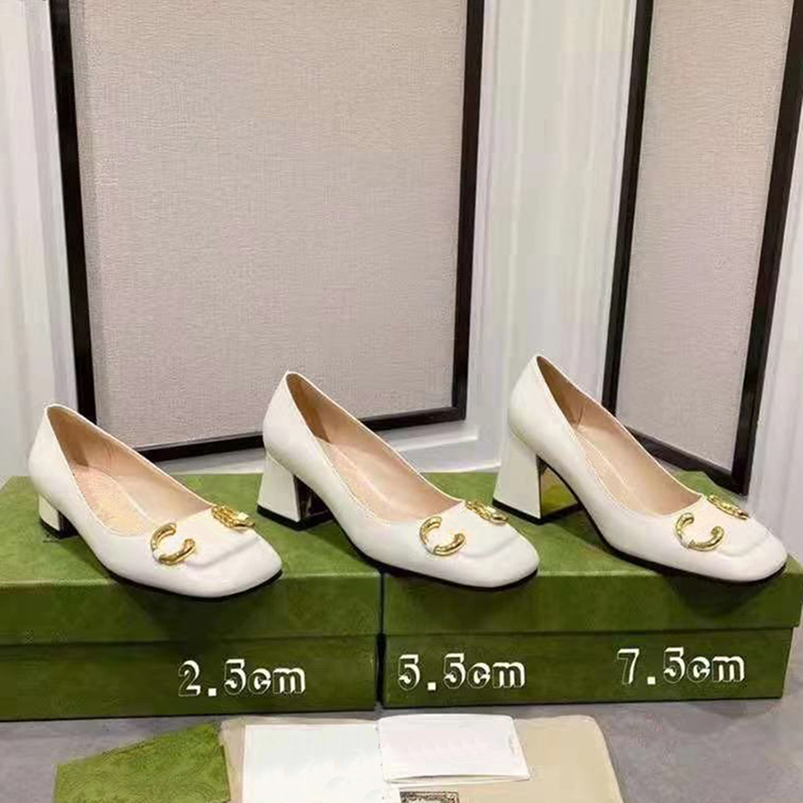 

Classics Women Sandals fashion shoes Beach Thick bottom slippers Alphabet lady Leather 2.5cm 5.5cm 7.5cm High heel slides 02, Box