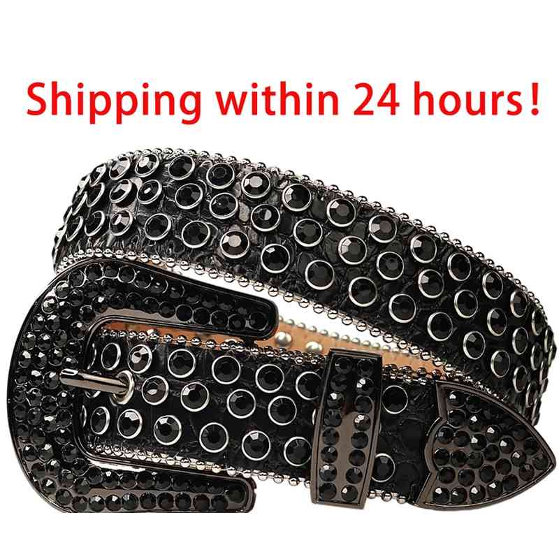 

Designer belts 2023 Black Rhinestone belt Western Cowboy Cowgirl Buckle Belt Genuine Leather Diamond Belts For Woman Man Cinturones para
