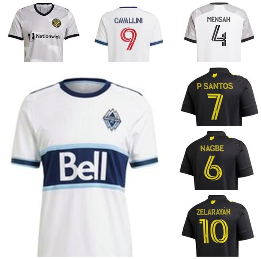 

2021 2022 Columbus Vancouver Whitecaps soccer jerseys Zardes MENSAH Nagbe Santos Zelarayan MLS Mens football shirts 20 21 Cavallini Uniform, White