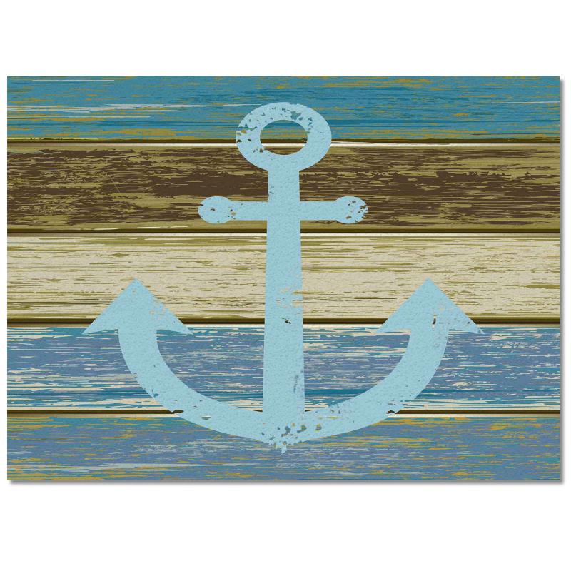 

Carpets Vintage Wood Grain Blue Anchor Bedroom Decoration Living Room Rug For Home Mat