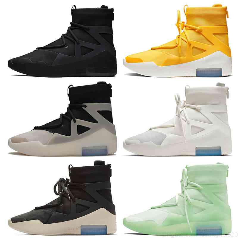 

Authentic Men Women Trainers Fear of God 1 Basketball Boots Shoes Sports Sneakers Triple Black String The Question Amarillo Frosted Spruce