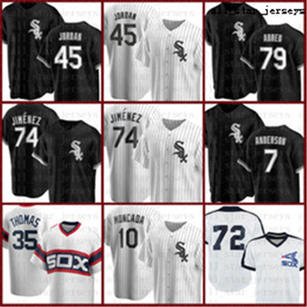 

74 Eloy Jimenez Baseball Jersey Chicago Custom White Sox 45 Michael 7 Tim Anderson Jose Abreu Yoan Moncada Frank Thomas Carlton Fisk Brown, Blue;black