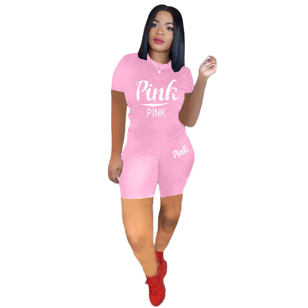 

Womens Tracksuits Plus Size Letters Printed Costumes O Neck Short Sleeve T Shirt and Biker Shorts Slim Fit Casual Sporty Street Activewear, Red