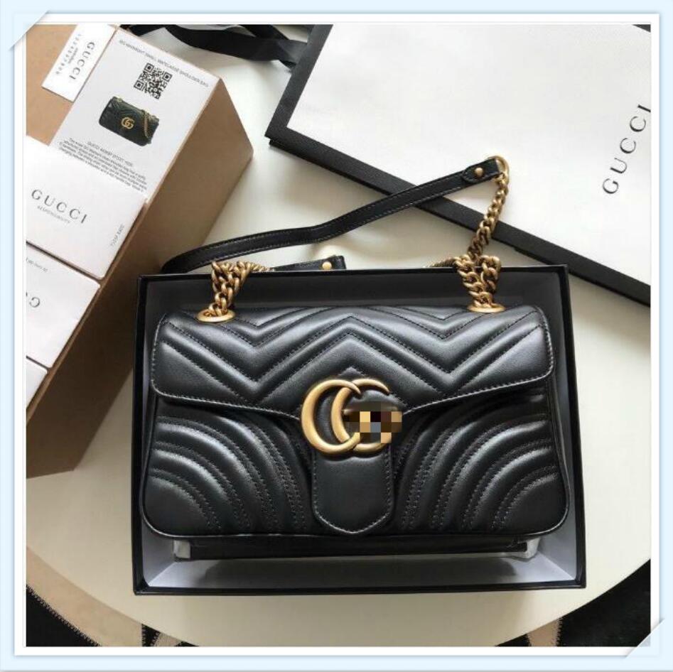

Luxury Designer New Style Marmont Shoulder Bags Women Gold Chain Cross Body Bag PU Leather Handbags Purse Female GGLVLouisVittonYSLVUTTON