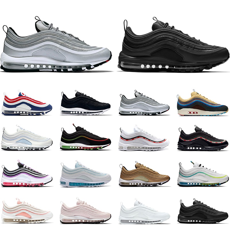

Top Quality Men Women Running Shoes Sean Wotherspoon Triple Black White USA Ghost Silver Bullet Mens Womens Trainers Sports Sneakers