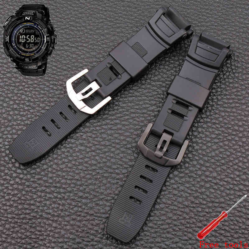 

Accessories Silicone Watch strap for Casio PRG-130Y/PRW-1500YJ Mens Outdoor Sport Waterproof Strap