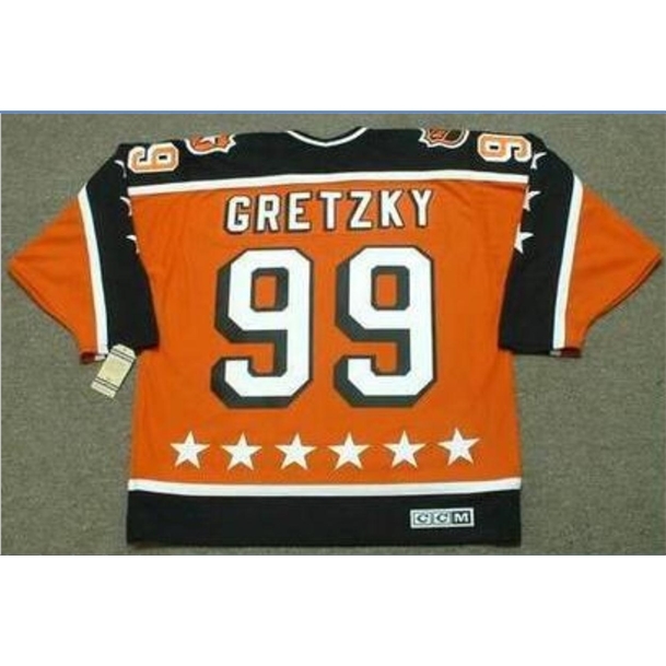 

Custom 009 Youth women Vintage #99 WAYNE GRETZKY 1984 Campbell "All Star" CCM Hockey Jersey Size S-5XL or custom any name or number, Orange men s-5xl