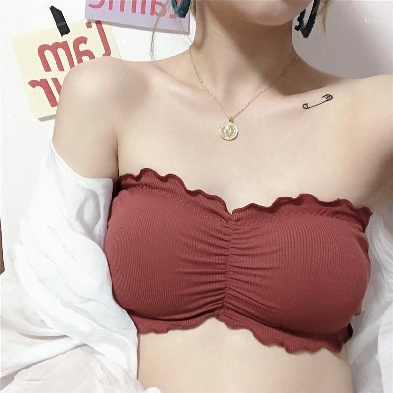 

Bustiers & Corsets Women Tube Top Bra Strapless Anti-skid Thin Section Gathered Wrapped Chest Underwear Multi-Color Sexy Female Lingerie, Black