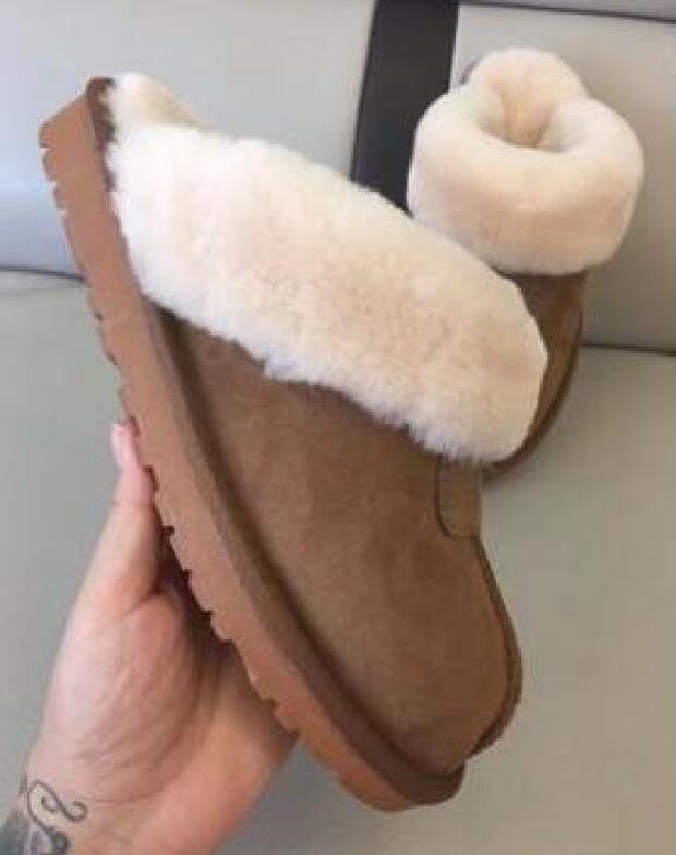 

New Fashion Various Styles Leather Indoor Boot Men And Women Cotton Slippers Snow Boots wear non-slip cotton drag large size women's shoes US4-US13, Chocolate