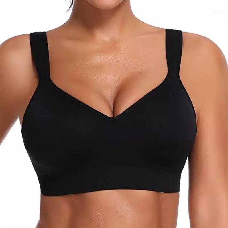 

Women Yoga Bras Sports Top Wireles Sleep Brassiere Seamless Push Up Underwear Sport Bra Crop Fitness Gym Shirt Sportswear Outfit, Navy blue