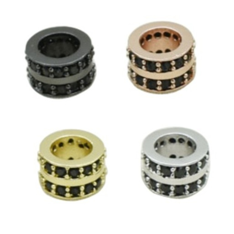 

Fashion Double Row Drill Copper Spacer Beads Charm for Bracelet Necklace Jewelry Making