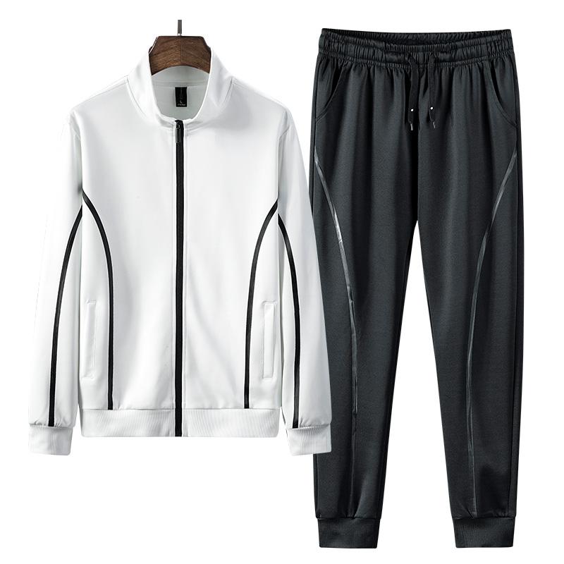 

Men' Tracksuits Men Outfit Set Sweat Suits Sets Casual Sportswear Tracksuit Fashion Sweatshirt 2PCS Jacket+Pants Young Male, Gray