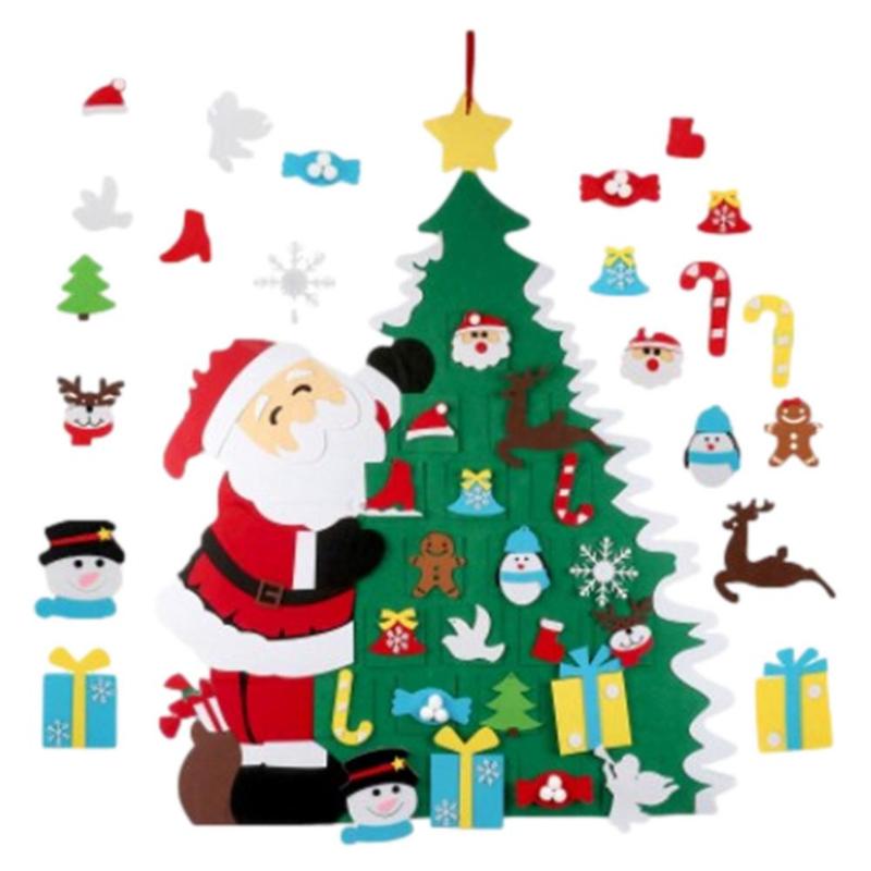 

Christmas Decorations DIY Felt Tree Set Trees With Detachable Ornaments For Kids Suspend