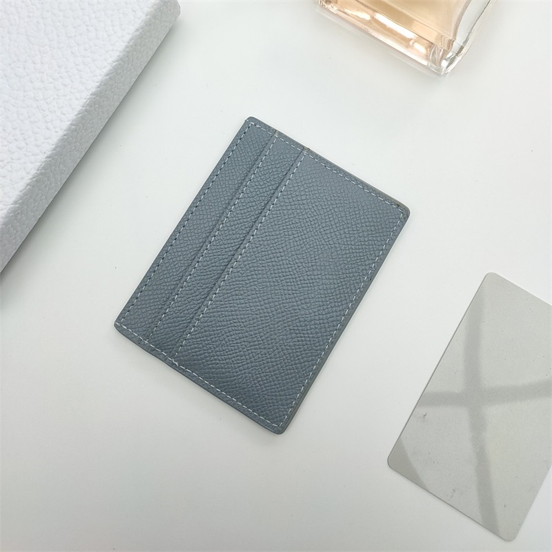 

Classical Mini Bank Bag Cow Leather Men Womens Designer Card Holder Classic Fashion Small Slim Wallet 10*7.5cm 062303, Black