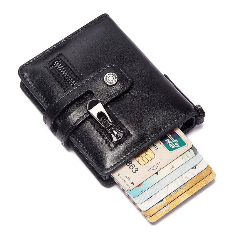 

Card Holders Genuine Leather Holder Wallets Men Brand Rfid 2021 Slim Mini Wallet Small Money Bag Male Purses Top Designer, Beige