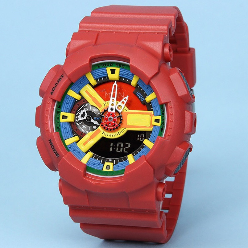 

4-Mens watches men designer outdoor sports leisure silicone strap quartz movement LED digital pointer dial diving chronograph watch, No watch