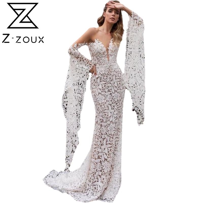 

Women Dress Temperament Party es Deep V Neck Backless Off Shoulder Maxi es Plus Size Sexy Wedding 210524, White