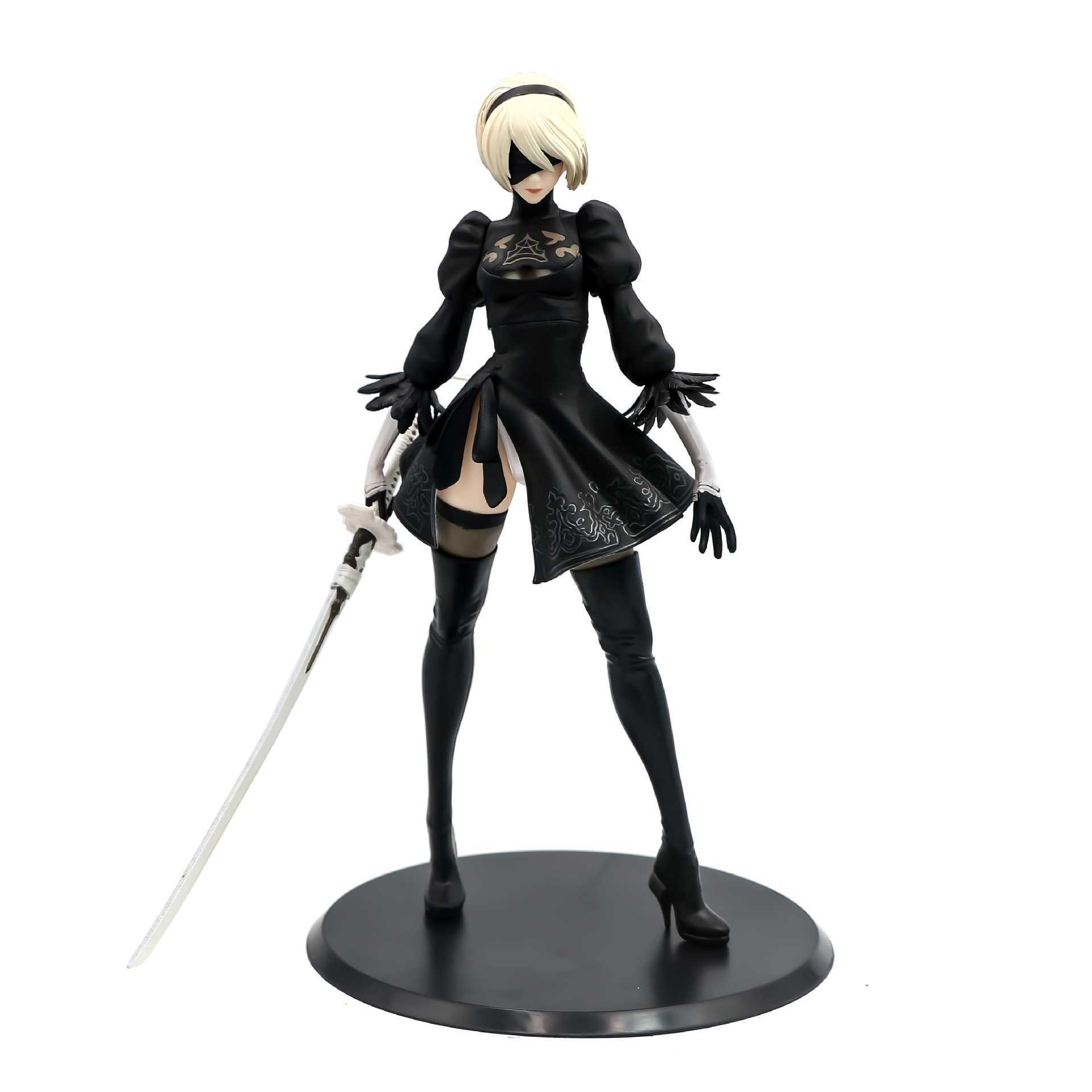 

28CM Anime Game NieR Automata 2b YoRHa No.2 Type B Action Figure PVC Collection Model Toys Brinquedos Q0621, No retail box