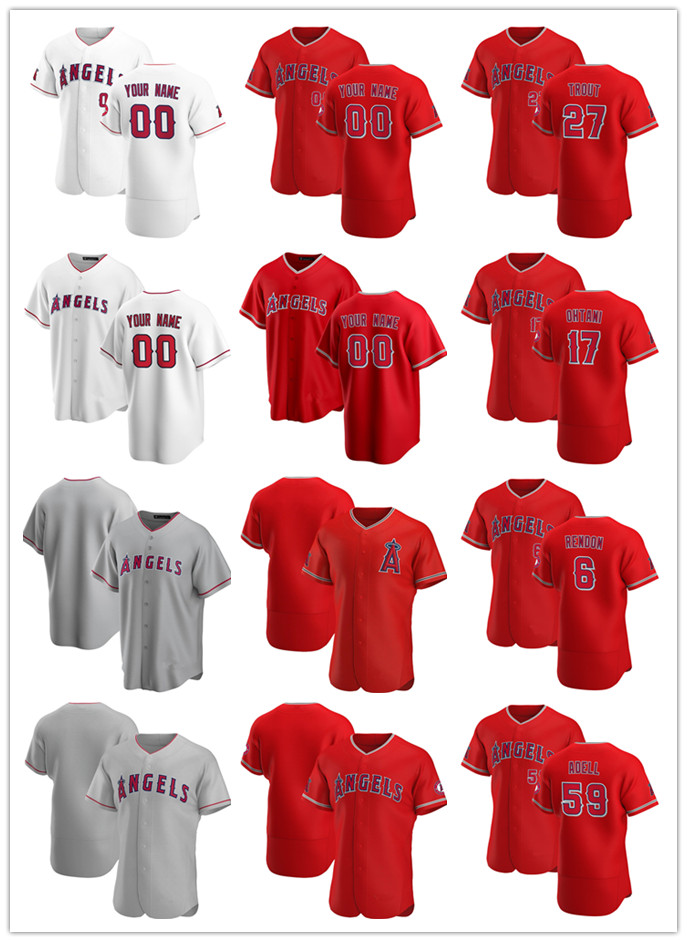 

Custom Jersey Men women Youth Los Angeles Angels 17 Shohei Ohtani 27 Mike Trout 6 Anthony Rendon 59 Jo Adell Baseball Jerseys, Blue;black
