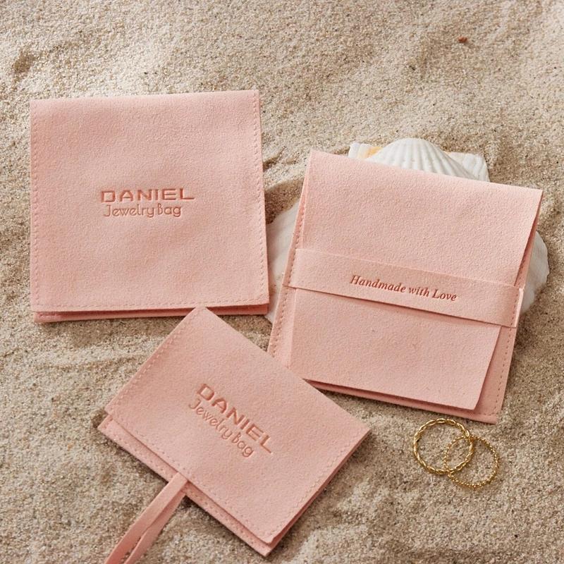 

Jewelry Pouches, Bags 20pcs 500pcs Personalized Logo Microfiber Chic Small Envelope Pouches Bag Necklace Earrings Ring Packaging, Pink;blue