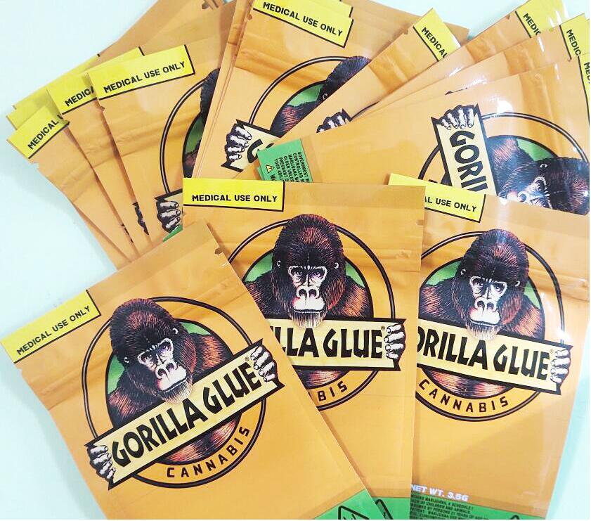 

GORILLA GLUE BAG 3.5g Smell Proof Bags Vape for mylar Zipper Edibles Packaging