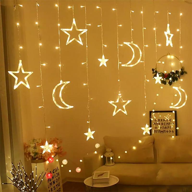 

Party Decoration Creative Moon Star Fairy Lamp Decorative Home Curtain Hanging