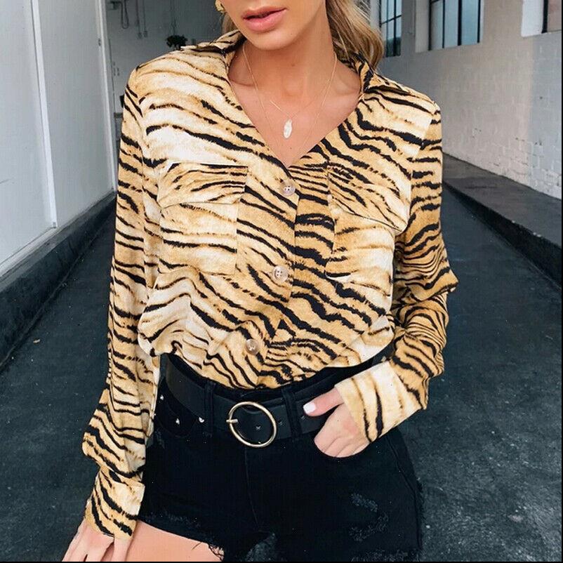 

spring autumn vintage womens blouses and long sleeve tiger striped chiffon blouse women streetwear shirts tunic ladies, White