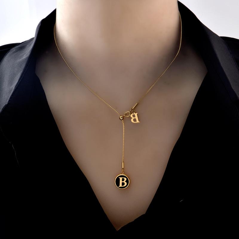 

Chains Freely Adjust The Size Of Titanium Steel Cold Wind B Clavicle Chain Female