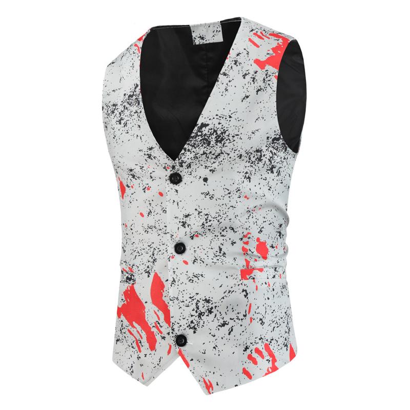 

Men' Tank Tops Fashion Casual Buckle Printed Single-breasted Vest Soft Work Formal Vests Warm Sleeveless, White;black