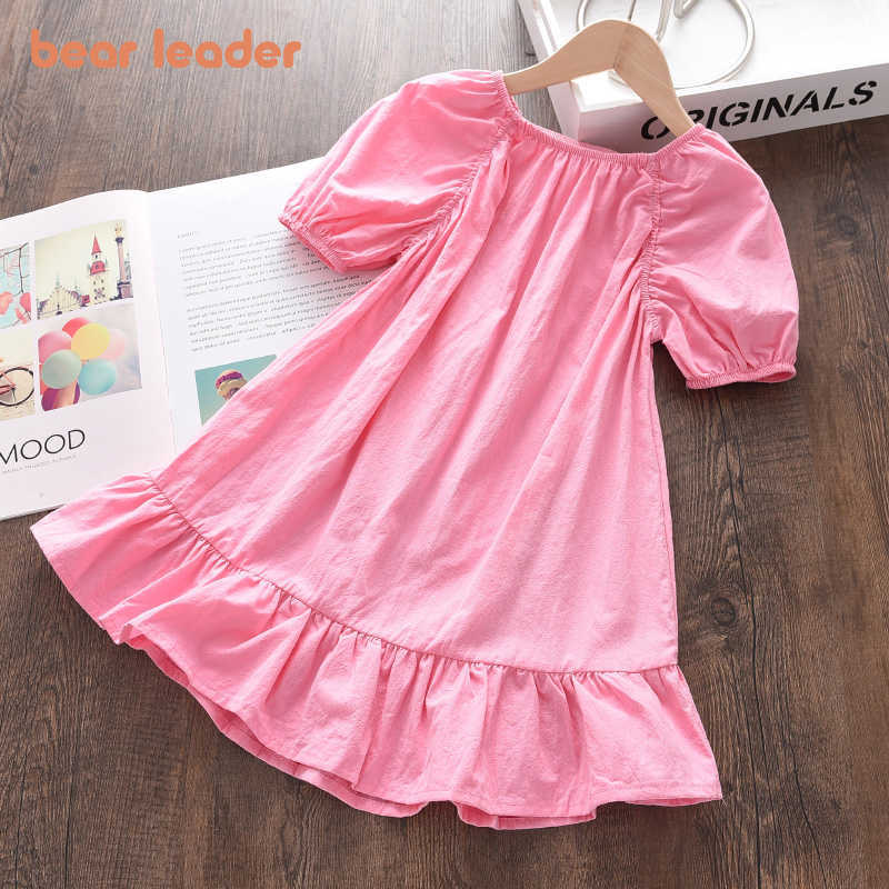

Bear Leader Baby Girls Princess Summer Dresses Fashion Korean Style Kids Girl Ruffles Vestidos Children Sweet Costume For 3-7Y 210708, Ah5226pink