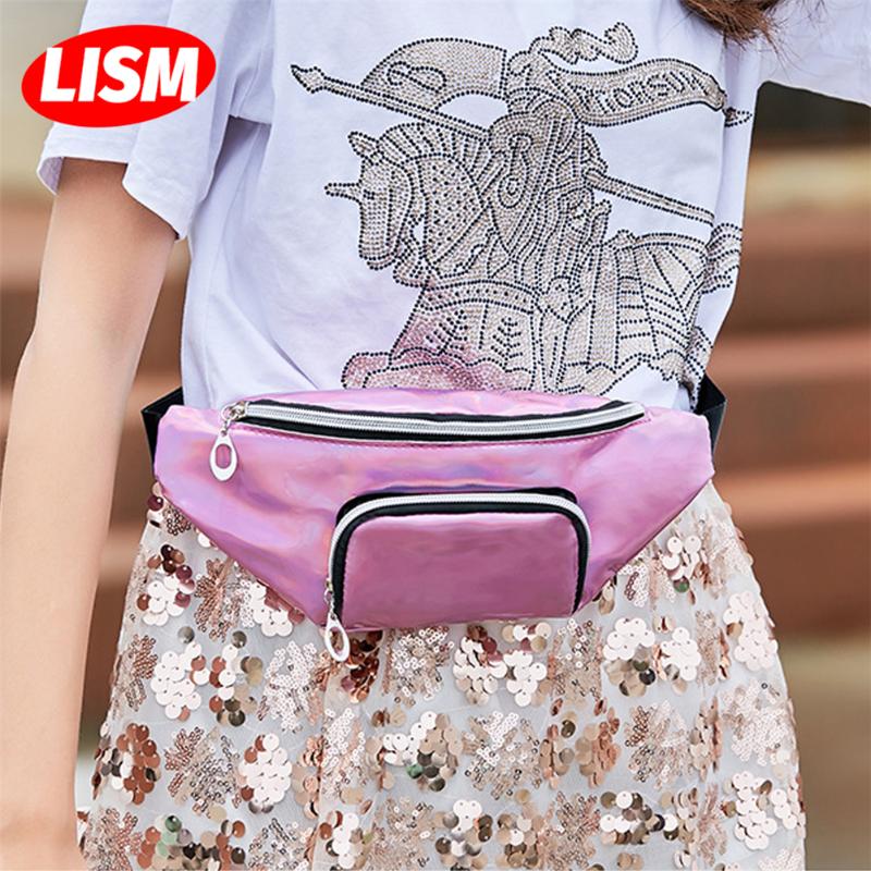 

Waist Bags Fashion Women's Travel Handbag Laser Girls Shoulder Colorful Slim Shiny Fanny Pack Hip Bag Waterproof Belt Pouch