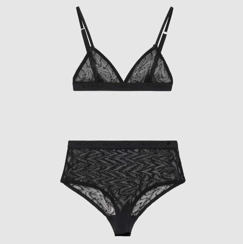 Fashion Jacquard Women Bra Set Classic Letter Embroidered Lingerie Sexy Beautiful Girl Sex Suit-image-734658497